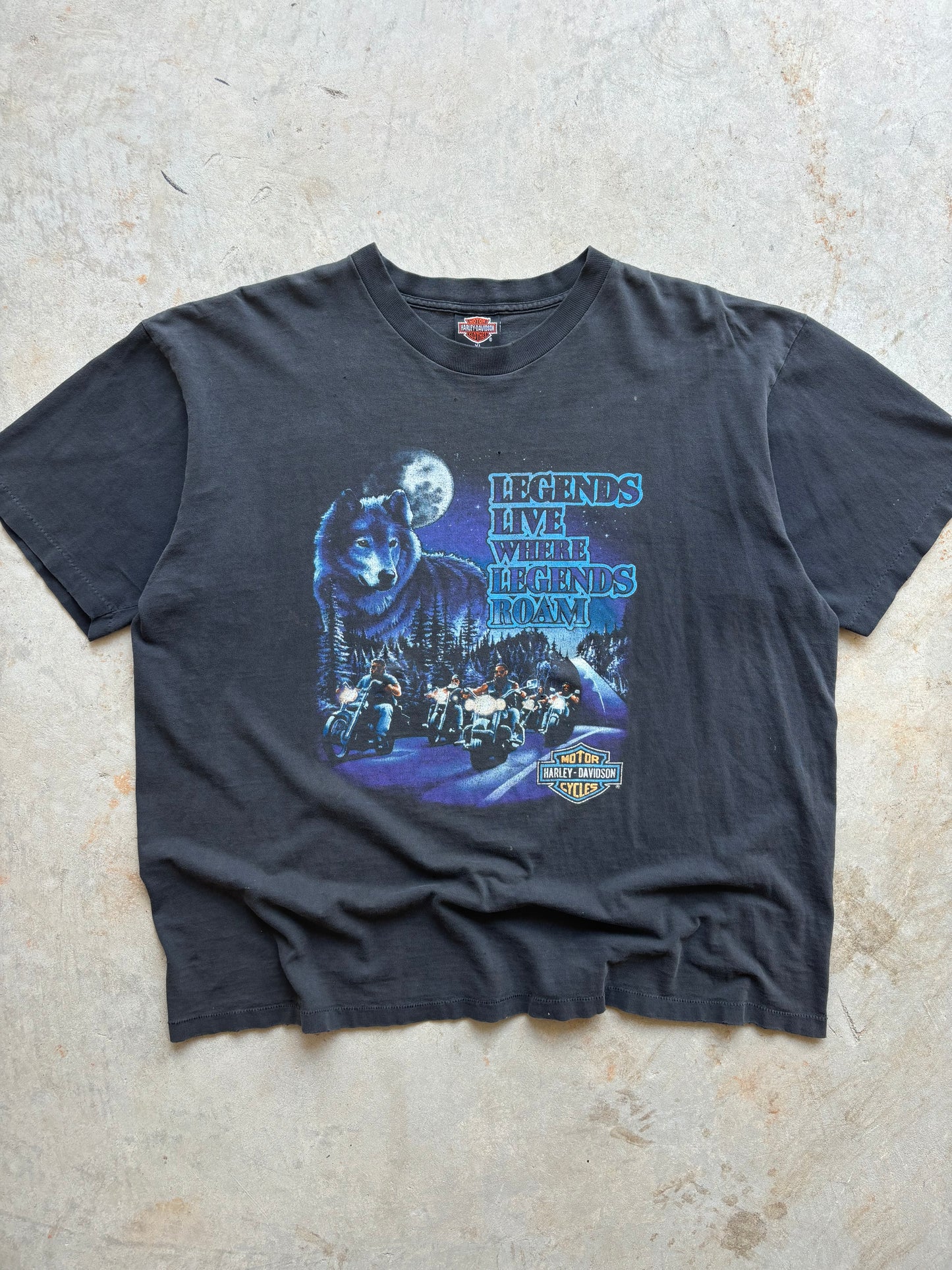 1992 Faded Black Harley Davidson Tee Size XL