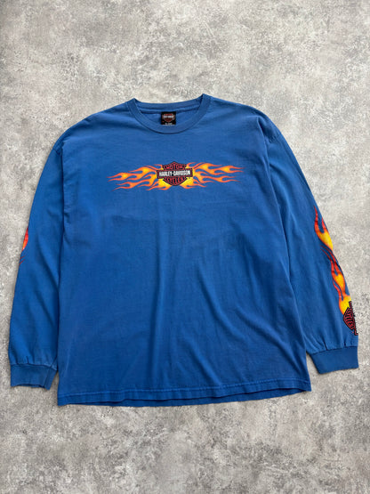2004 Harley Davidson “Flame Sleeve” Long Sleeve Tee XXL