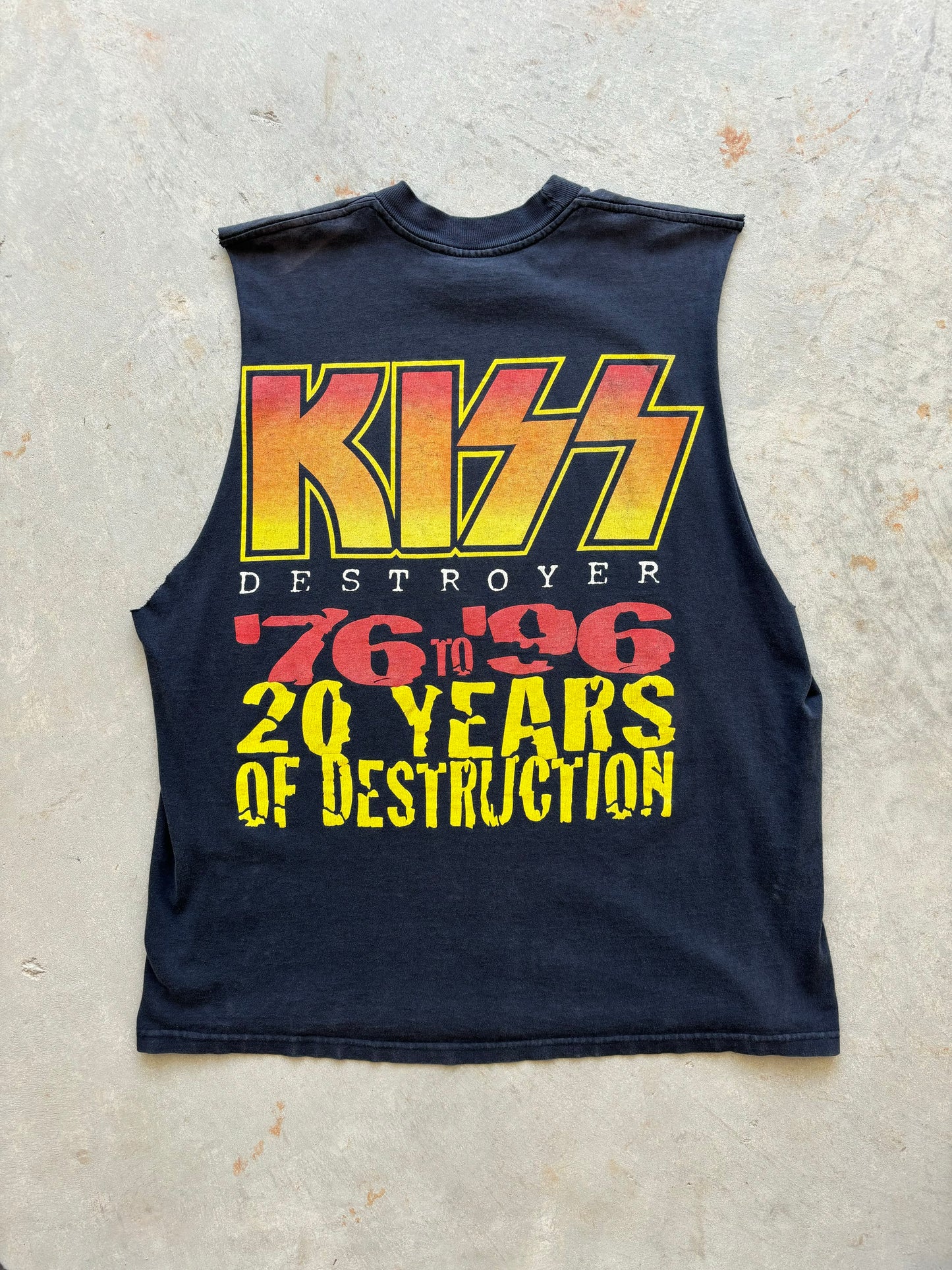 1996 Kiss Destroyer Cut Off Tee Size Large