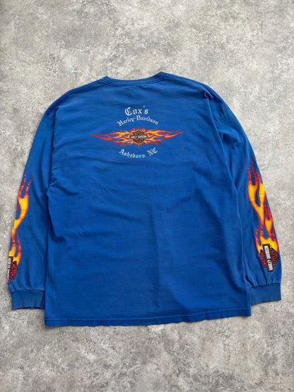 2004 Harley Davidson “Flame Sleeve” Long Sleeve Tee XXL