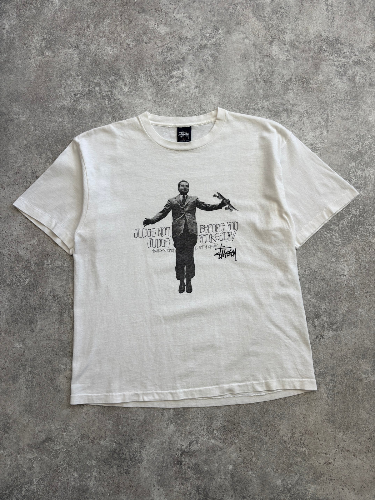 1990’s Stüssy “Judge Not” Skate Tee Large