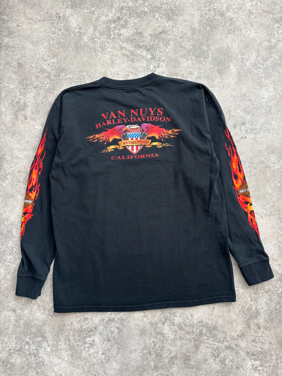 2002 Harley Davidson “Flame Sleeve” Long Sleeve Tee XL