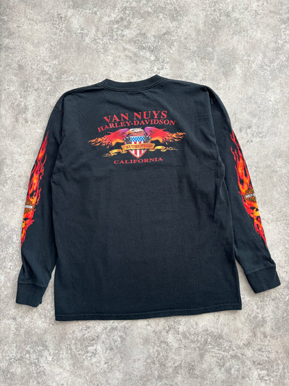 2002 Harley Davidson “Flame Sleeve” Long Sleeve Tee XL