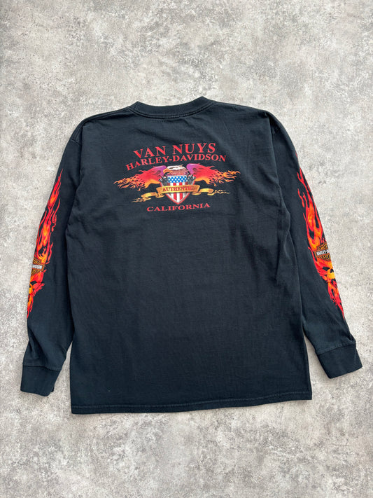 2002 Harley Davidson “Flame Sleeve” Long Sleeve Tee XL