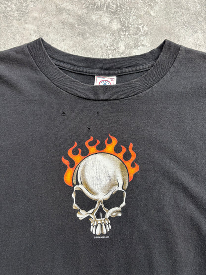 2001 Skull “Flame Sleeve” Long Sleeve Tee XL