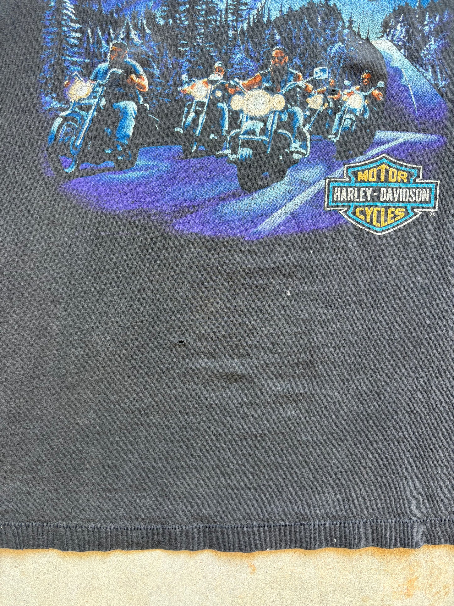 1992 Faded Black Harley Davidson Tee Size XL