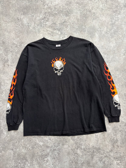 2001 Skull “Flame Sleeve” Long Sleeve Tee XL