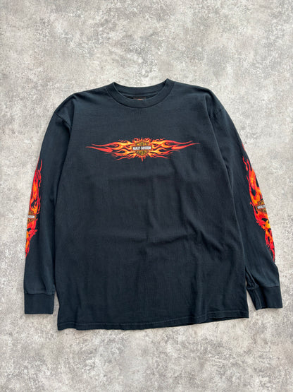 2002 Harley Davidson “Flame Sleeve” Long Sleeve Tee XL