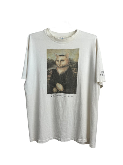 1992 Mona Lisa Cat Art Tee Size XL