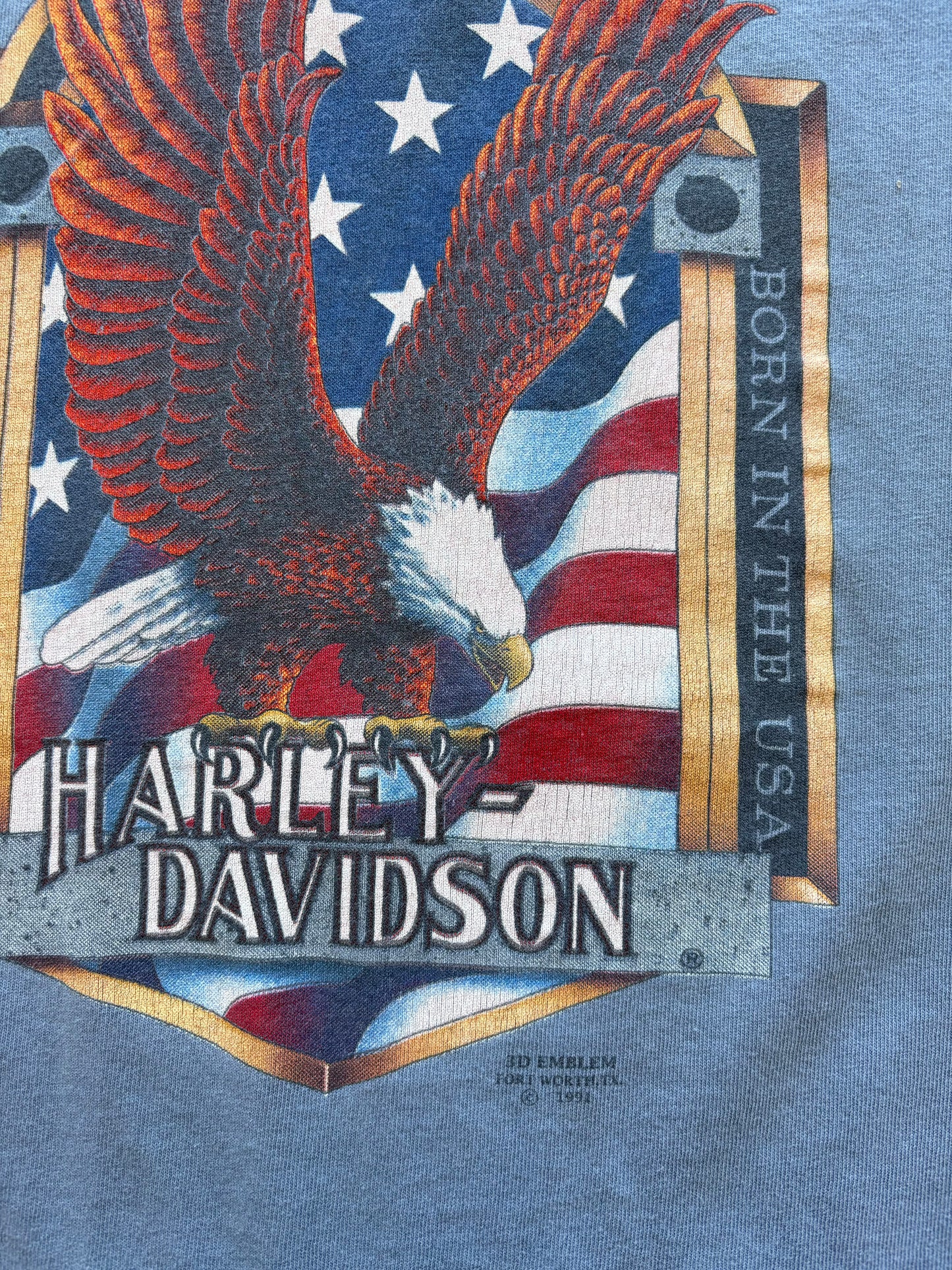 1991 Harley Davidson 3D Emblem Tee Size Large